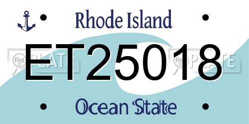 ET25018 Rhode Island License Plate