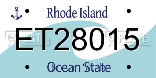 ET28015 Rhode Island License Plate
