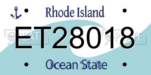 ET28018 Rhode Island License Plate