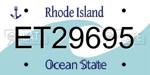 ET29695 Rhode Island License Plate