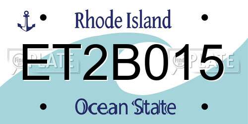 ET2B015 Rhode Island License Plate