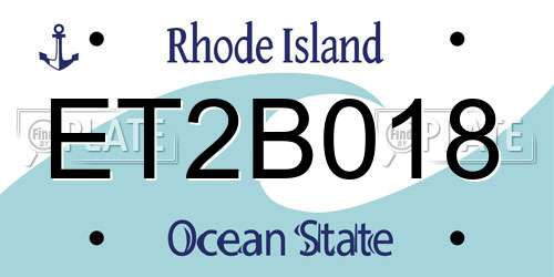 ET2B018 Rhode Island License Plate