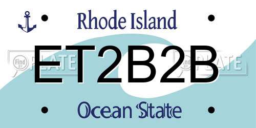 ET2B2B Rhode Island License Plate