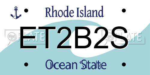 ET2B2S Rhode Island License Plate