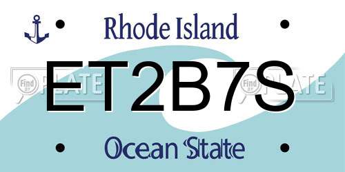 ET2B7S Rhode Island License Plate