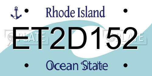 ET2D152 Rhode Island License Plate