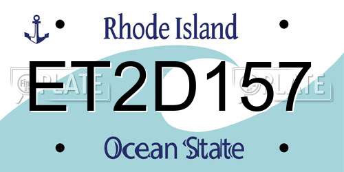 ET2D157 Rhode Island License Plate