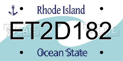 ET2D182 Rhode Island License Plate