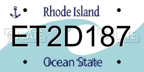 ET2D187 Rhode Island License Plate