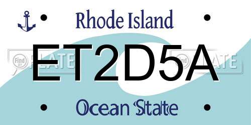 ET2D5A Rhode Island License Plate