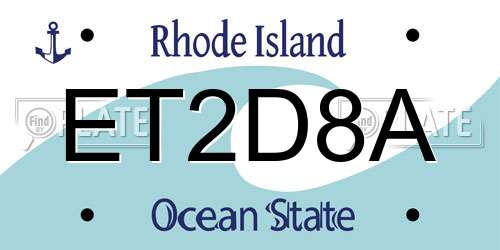 ET2D8A Rhode Island License Plate
