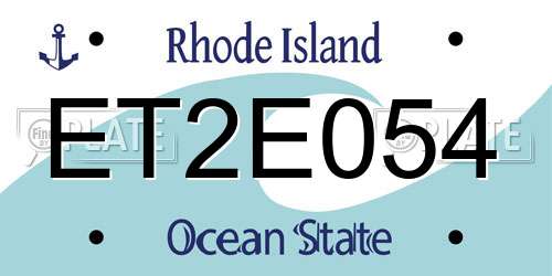 ET2E054 Rhode Island License Plate