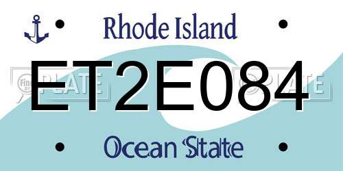 ET2E084 Rhode Island License Plate