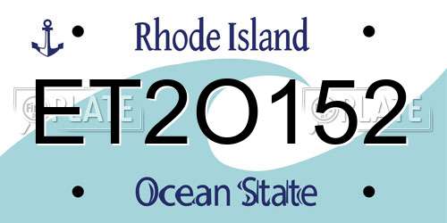 ET2O152 Rhode Island License Plate