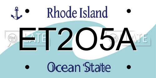 ET2O5A Rhode Island License Plate