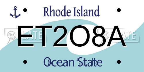 ET2O8A Rhode Island License Plate