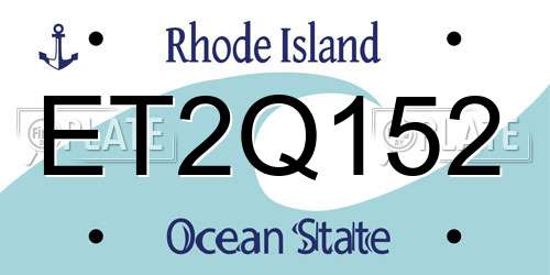 ET2Q152 Rhode Island License Plate