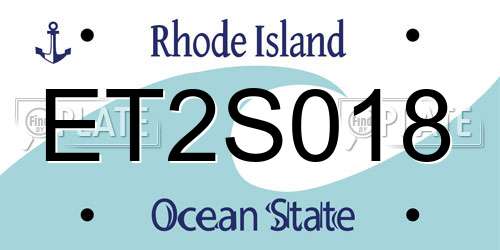 ET2S018 Rhode Island License Plate
