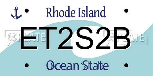 ET2S2B Rhode Island License Plate