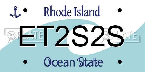 ET2S2S Rhode Island License Plate