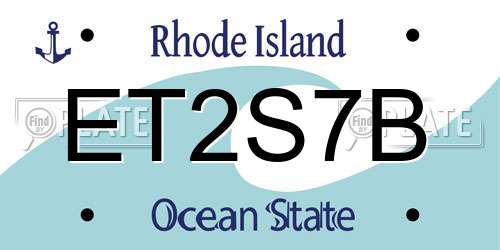 ET2S7B Rhode Island License Plate