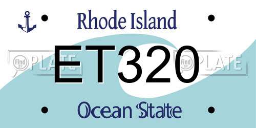 ET320 Rhode Island License Plate