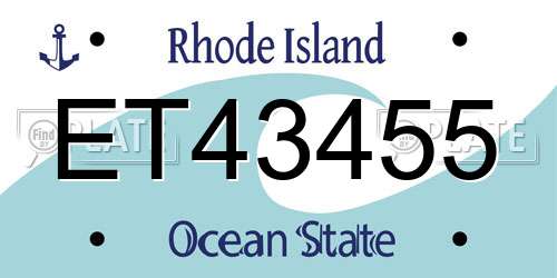 ET43455 Rhode Island License Plate