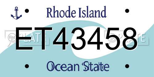 ET43458 Rhode Island License Plate