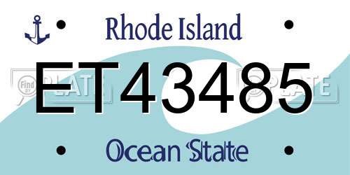 ET43485 Rhode Island License Plate