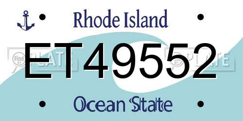 ET49552 Rhode Island License Plate