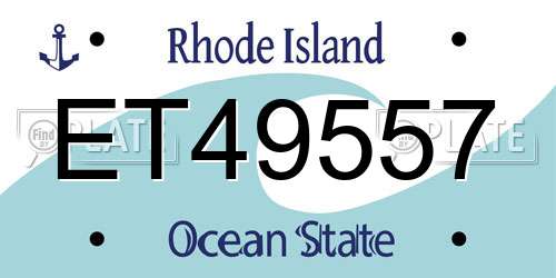ET49557 Rhode Island License Plate