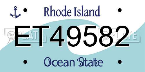 ET49582 Rhode Island License Plate