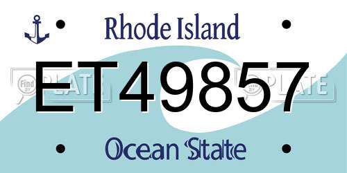 ET49857 Rhode Island License Plate