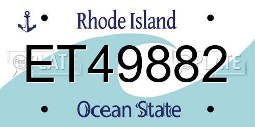 ET49882 Rhode Island License Plate