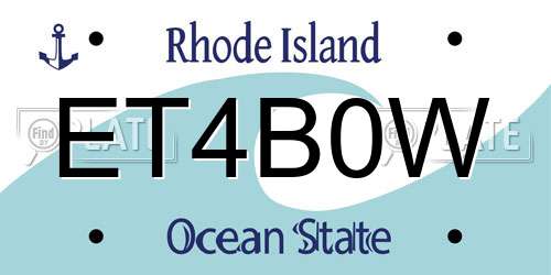 ET4B0W Rhode Island License Plate