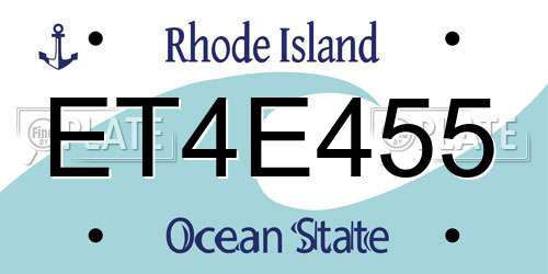 ET4E455 Rhode Island License Plate