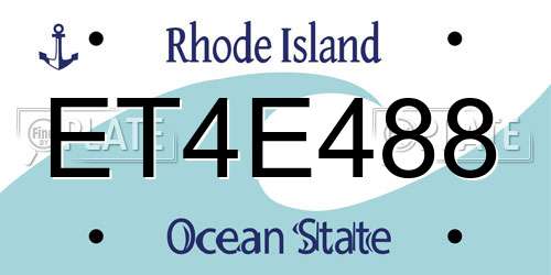 ET4E488 Rhode Island License Plate