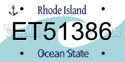 ET51386 Rhode Island License Plate
