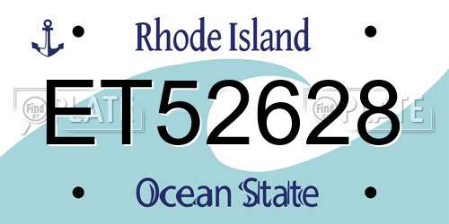 ET52628 Rhode Island License Plate