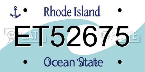 ET52675 Rhode Island License Plate