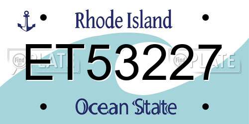 ET53227 Rhode Island License Plate