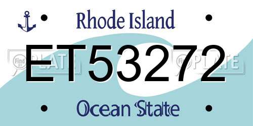 ET53272 Rhode Island License Plate