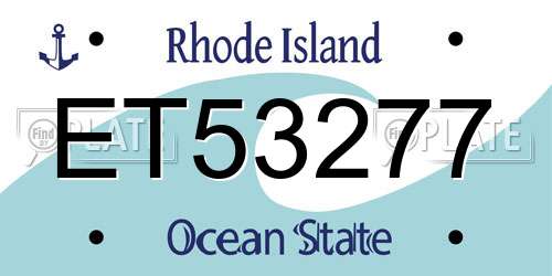 ET53277 Rhode Island License Plate