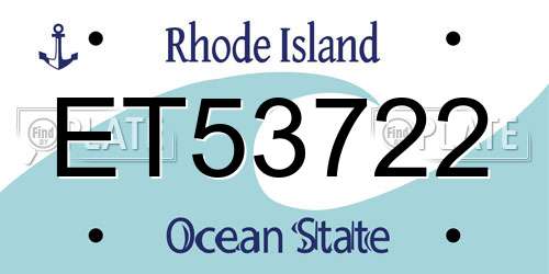 ET53722 Rhode Island License Plate