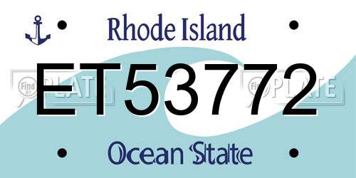ET53772 Rhode Island License Plate
