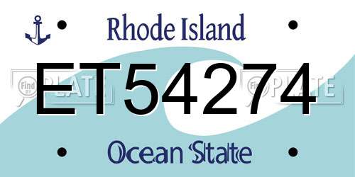 ET54274 Rhode Island License Plate
