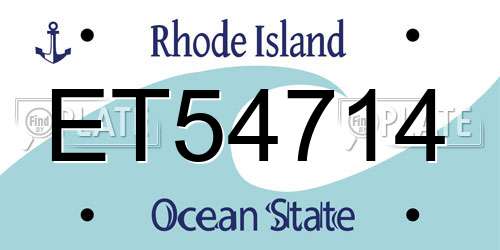 ET54714 Rhode Island License Plate