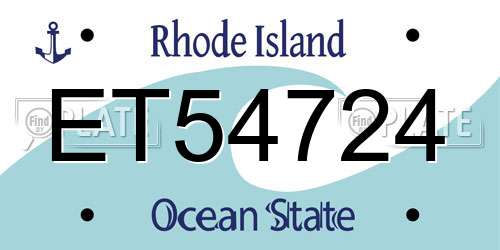 ET54724 Rhode Island License Plate