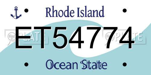 ET54774 Rhode Island License Plate