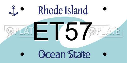 ET57 Rhode Island License Plate